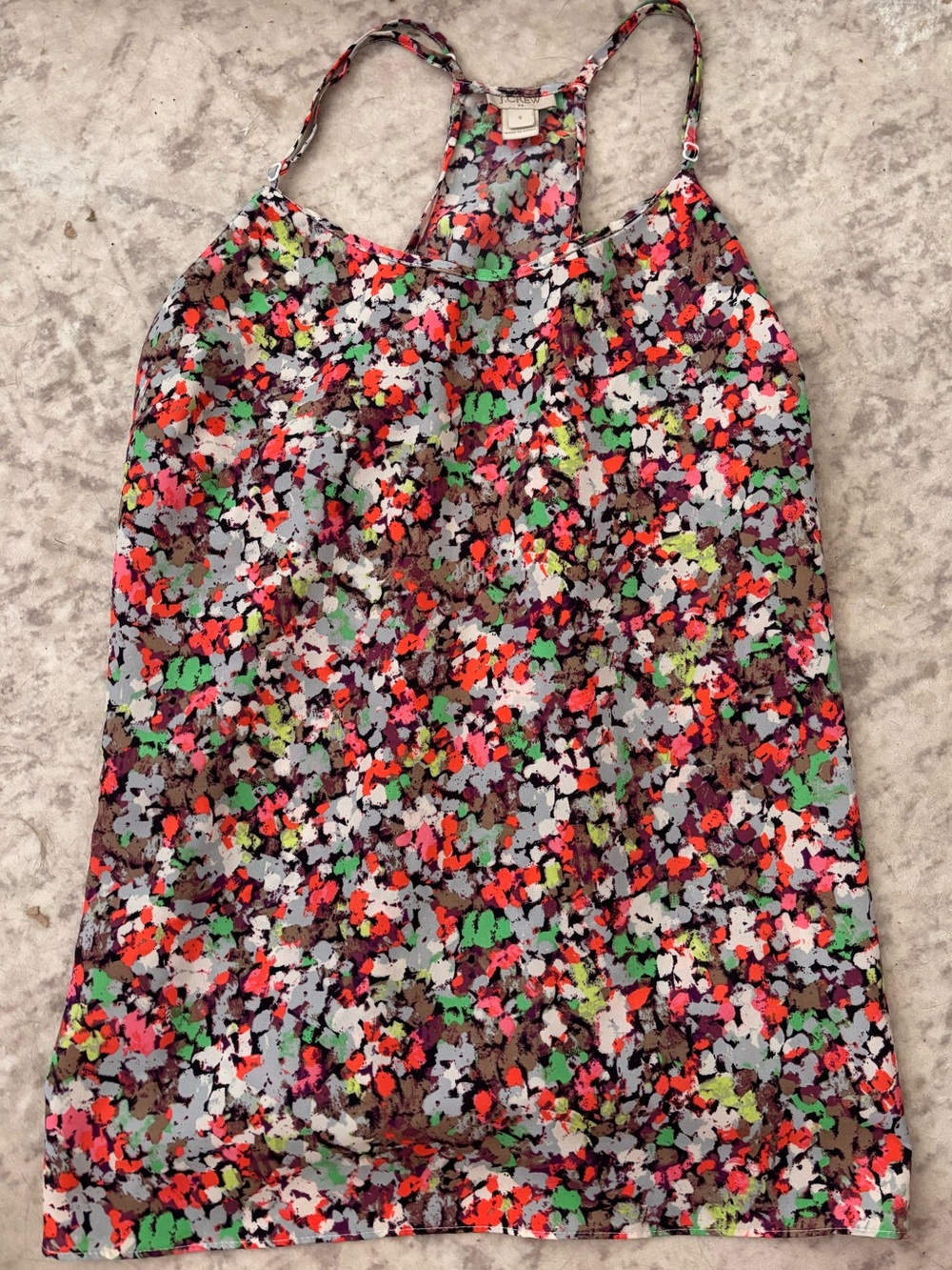 J. Crew Multicolor Floral Print Racerback Tank Size 6